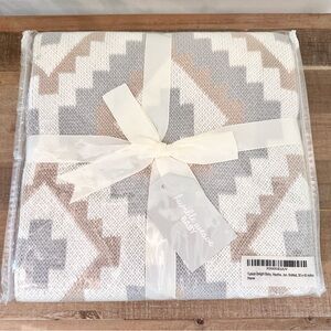 Baby Blanket Turkish Delight by Humble Weave Baby White Grey tan 30 x 40”  Soft